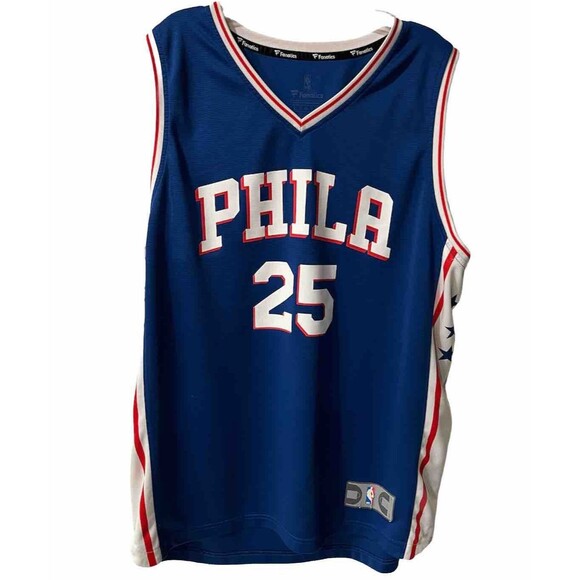 Philadelphia 76ers Mens Large Fanatics Ben Simmons Fast Break NBA Jersey Blue - Picture 1 of 10
